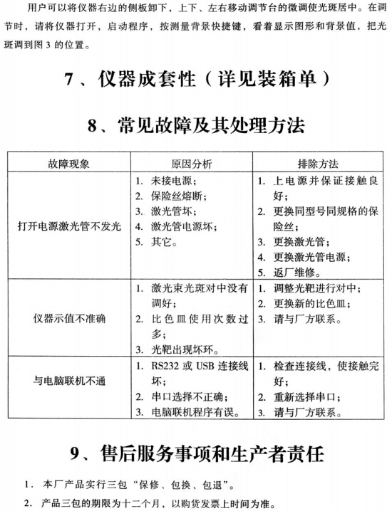 上海仪电物光WJL激光粒度仪常见故障及处理方法